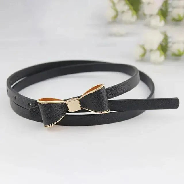 New Slim PU Leather Fashion Bow Waist Belt For Women Casual Dress Retro Design Women Waistband Stevvex