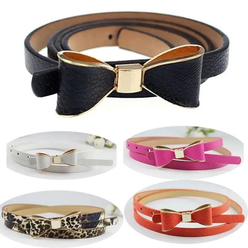 New Slim PU Leather Fashion Bow Waist Belt For Women Casual Dress Retro Design Women Waistband Stevvex