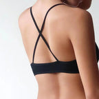 New Soft Comfortable Cotton Bras For Women Thin French Style Bras Deep V Triangle Cup Cross Beauty Back Bra Small size Stevvex