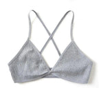 New Soft Comfortable Cotton Bras For Women Thin French Style Bras Deep V Triangle Cup Cross Beauty Back Bra Small size Stevvex