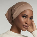 NEW Soft Cotton Hijab Breathable Turban Tie Under Scarf Elegant Ear Hole Stretch Inner Hijabs Lightweight Turban Round Front Under Hijab Caps Female Turban Bonnet Stevvex