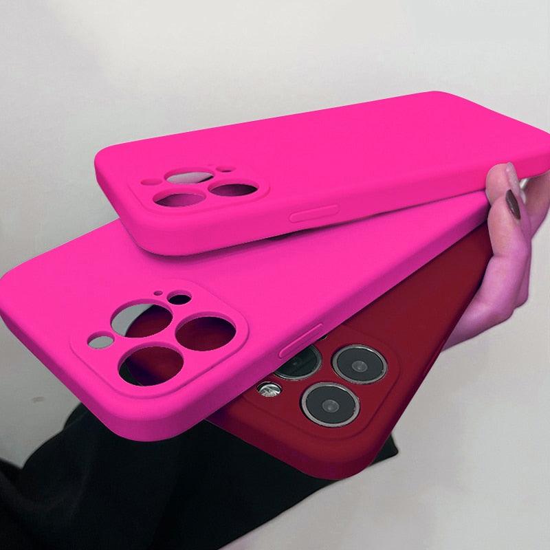 New Soft Silicone Square Phone Case For iPhone 14 13 Pro Max  Back Cover Full Body Protection Cover 13 Pro Shockproof Protective Case Stevvex