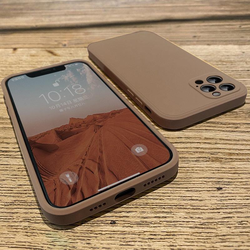 New Soft Silicone Square Phone Case For iPhone 14 13 Pro Max  Back Cover Full Body Protection Cover 13 Pro Shockproof Protective Case Stevvex