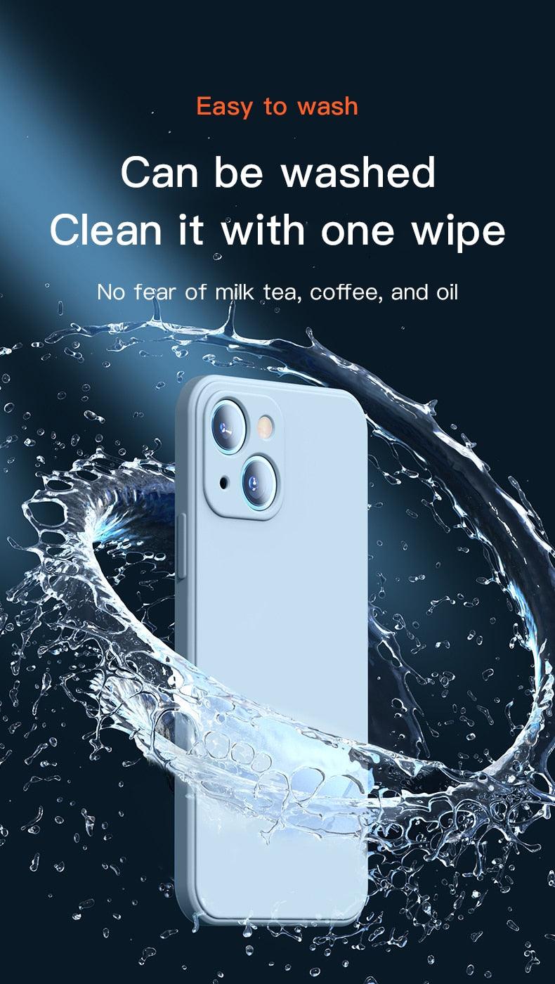 New Soft Silicone Square Phone Case For iPhone 14 13 Pro Max  Back Cover Full Body Protection Cover 13 Pro Shockproof Protective Case Stevvex