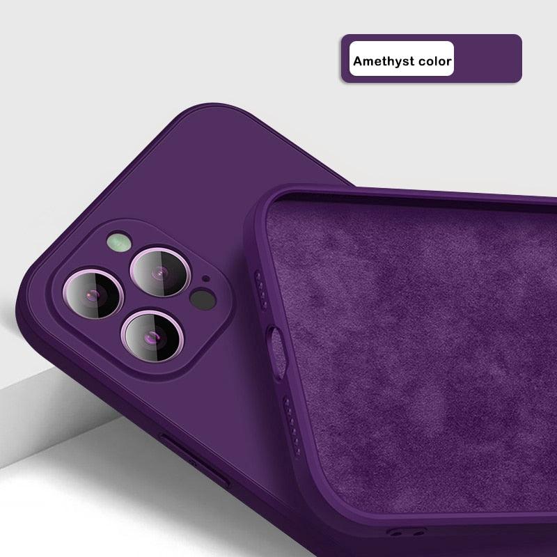 New Soft Silicone Square Phone Case For iPhone 14 13 Pro Max  Back Cover Full Body Protection Cover 13 Pro Shockproof Protective Case Stevvex