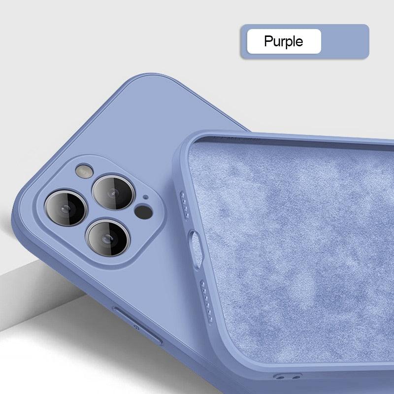 New Soft Silicone Square Phone Case For iPhone 14 13 Pro Max  Back Cover Full Body Protection Cover 13 Pro Shockproof Protective Case Stevvex