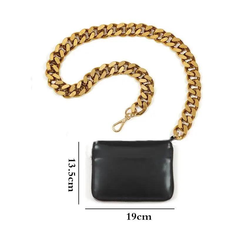 New Sparkling Thick Metal Chain Shoulder Bag Bike Wallet, Mini Bag, Coin Purse. Fashionable Women Pack Leather Crossbody Bags Stevvex