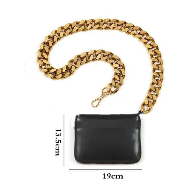 New Sparkling Thick Metal Chain Shoulder Bag Bike Wallet, Mini Bag, Coin Purse. Fashionable Women Pack Leather Crossbody Bags Stevvex