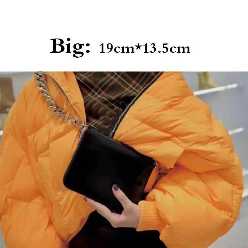 New Sparkling Thick Metal Chain Shoulder Bag Bike Wallet, Mini Bag, Coin Purse. Fashionable Women Pack Leather Crossbody Bags Stevvex