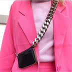 New Sparkling Thick Metal Chain Shoulder Bag Bike Wallet, Mini Bag, Coin Purse. Fashionable Women Pack Leather Crossbody Bags Stevvex