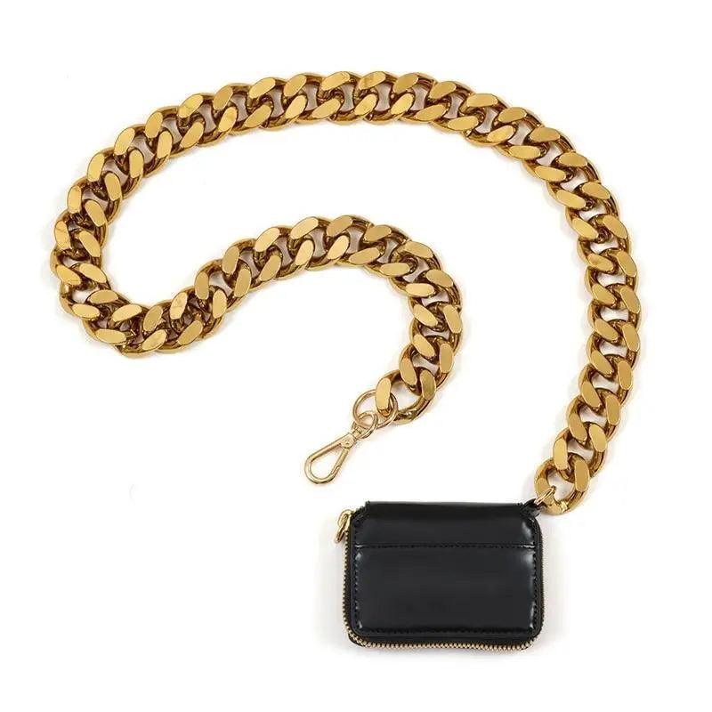 New Sparkling Thick Metal Chain Shoulder Bag Bike Wallet, Mini Bag, Coin Purse. Fashionable Women Pack Leather Crossbody Bags Stevvex