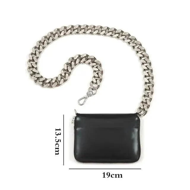 New Sparkling Thick Metal Chain Shoulder Bag Bike Wallet, Mini Bag, Coin Purse. Fashionable Women Pack Leather Crossbody Bags Stevvex