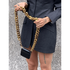 New Sparkling Thick Metal Chain Shoulder Bag Bike Wallet, Mini Bag, Coin Purse. Fashionable Women Pack Leather Crossbody Bags Stevvex
