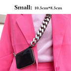 New Sparkling Thick Metal Chain Shoulder Bag Bike Wallet, Mini Bag, Coin Purse. Fashionable Women Pack Leather Crossbody Bags Stevvex