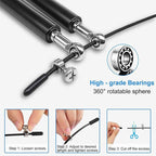New Speed Jump Rope Fitness Skipping Ropes Exercise Adjustable Professional Skipping Rope For Boxing Fitness Skip Workout Training Jump Rope With Aluminium Alloy Handle For Gym Home Stevvex
