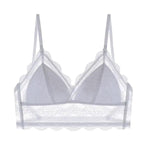 New Splendid French Style Lingerie Soft Bralette Deep V Lace Wireless Triangular Padded Cups Backless Bra Stevvex