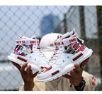 New Sport Mens High Quality Sneakers Breathable Lightweight Red Basketball Luxury Fashion Running Sneakers Non Slip Tennis Sport Athletic Walking Workout Sneakers Stevvex