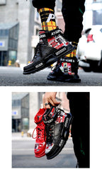 New Sport Mens High Quality Sneakers Breathable Lightweight Red Basketball Luxury Fashion Running Sneakers Non Slip Tennis Sport Athletic Walking Workout Sneakers Stevvex