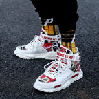 New Sport Mens High Quality Sneakers Breathable Lightweight Red Basketball Luxury Fashion Running Sneakers Non Slip Tennis Sport Athletic Walking Workout Sneakers Stevvex