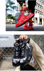 New Sport Mens High Quality Sneakers Breathable Lightweight Red Basketball Luxury Fashion Running Sneakers Non Slip Tennis Sport Athletic Walking Workout Sneakers Stevvex