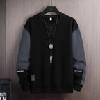 New Spring Man Sweatshirt Casual Hip Hop Streetwear Loose Hoodies Men's Patchwork Pullover Tops Male Men Sweatshirt Streetwear Loose Hoodies Solid Patchwork Pullover Tops Stevvex