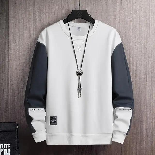 New Spring Man Sweatshirt Casual Hip Hop Streetwear Loose Hoodies Men's Patchwork Pullover Tops Male Men Sweatshirt Streetwear Loose Hoodies Solid Patchwork Pullover Tops Stevvex
