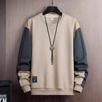 New Spring Man Sweatshirt Casual Hip Hop Streetwear Loose Hoodies Men's Patchwork Pullover Tops Male Men Sweatshirt Streetwear Loose Hoodies Solid Patchwork Pullover Tops Stevvex