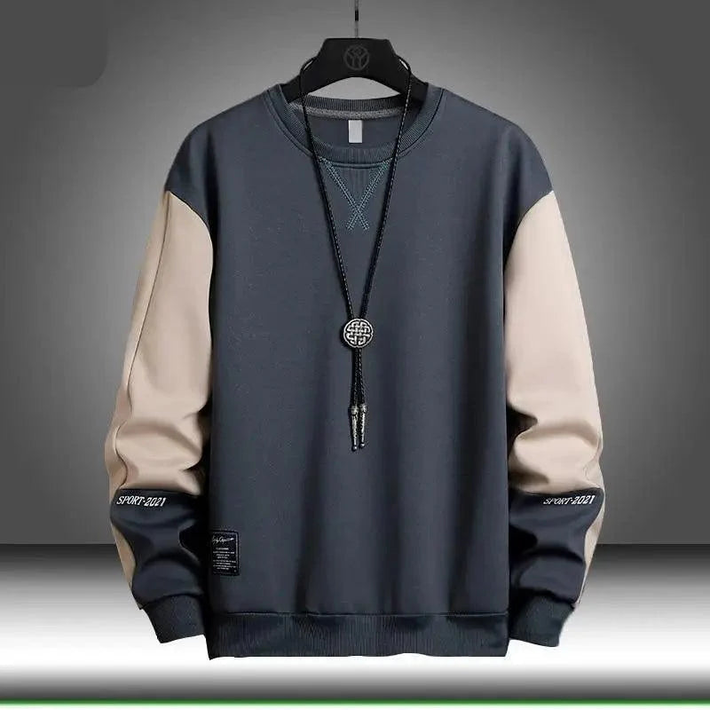 New Spring Man Sweatshirt Casual Hip Hop Streetwear Loose Hoodies Men's Patchwork Pullover Tops Male Men Sweatshirt Streetwear Loose Hoodies Solid Patchwork Pullover Tops Stevvex