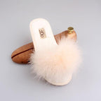 New Spring Summer Autumn Winter Home Cotton Plush Slippers Women Indoor Floor Flat Slide Slippers Comfy Open Toe Slip On House Shoes Sandals Fuzzy Slippers For Women Stevvex