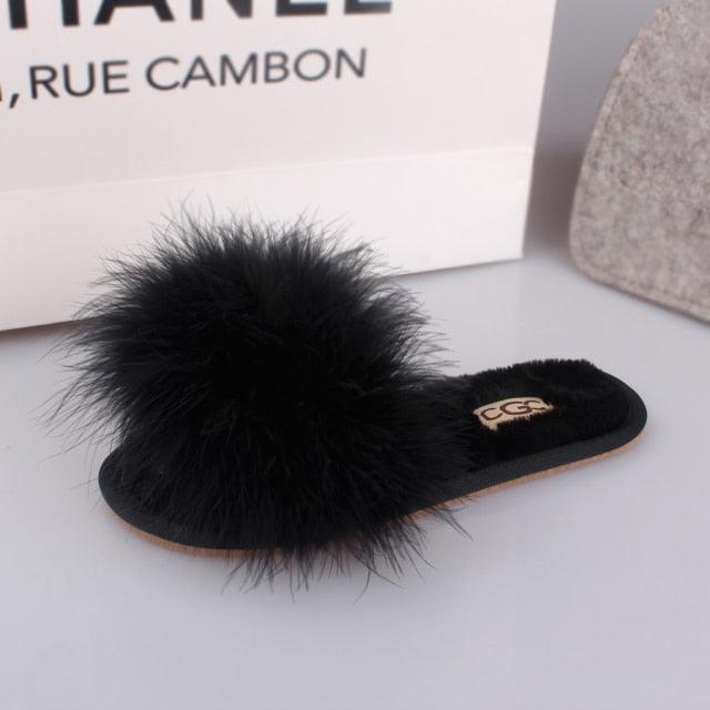 New Spring Summer Autumn Winter Home Cotton Plush Slippers Women Indoor Floor Flat Slide Slippers Comfy Open Toe Slip On House Shoes Sandals Fuzzy Slippers For Women Stevvex