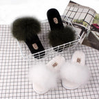 New Spring Summer Autumn Winter Home Cotton Plush Slippers Women Indoor Floor Flat Slide Slippers Comfy Open Toe Slip On House Shoes Sandals Fuzzy Slippers For Women Stevvex