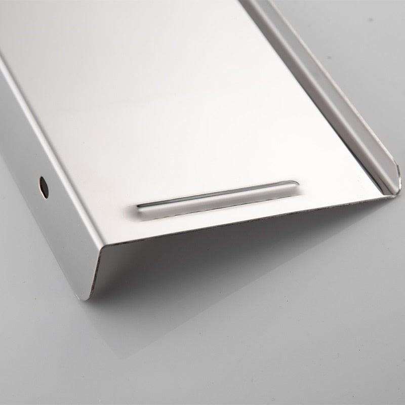 NEW Stainless Steel Toilet Paper Holder BathroomPaper Phone Holder Shelf Towel Roll shelf Accessories  Toilet Paper Holder with Phone Shelf Aluminum Bathroom Accessories Tissue Roll Dispenser Storage Rack Wall Mounted Modern Paper Towel Adapter Stevvex