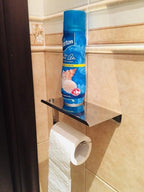 NEW Stainless Steel Toilet Paper Holder BathroomPaper Phone Holder Shelf Towel Roll shelf Accessories  Toilet Paper Holder with Phone Shelf Aluminum Bathroom Accessories Tissue Roll Dispenser Storage Rack Wall Mounted Modern Paper Towel Adapter Stevvex