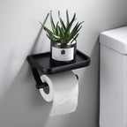 NEW Stainless Steel Toilet Paper Holder BathroomPaper Phone Holder Shelf Towel Roll shelf Accessories  Toilet Paper Holder with Phone Shelf Aluminum Bathroom Accessories Tissue Roll Dispenser Storage Rack Wall Mounted Modern Paper Towel Adapter Stevvex