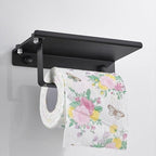 NEW Stainless Steel Toilet Paper Holder BathroomPaper Phone Holder Shelf Towel Roll shelf Accessories  Toilet Paper Holder with Phone Shelf Aluminum Bathroom Accessories Tissue Roll Dispenser Storage Rack Wall Mounted Modern Paper Towel Adapter Stevvex