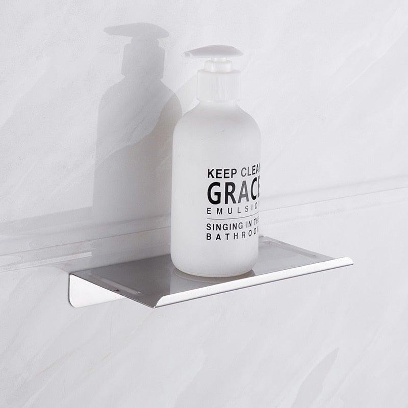 NEW Stainless Steel Toilet Paper Holder BathroomPaper Phone Holder Shelf Towel Roll shelf Accessories  Toilet Paper Holder with Phone Shelf Aluminum Bathroom Accessories Tissue Roll Dispenser Storage Rack Wall Mounted Modern Paper Towel Adapter Stevvex