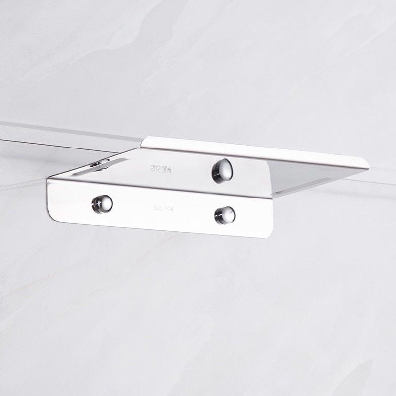 NEW Stainless Steel Toilet Paper Holder BathroomPaper Phone Holder Shelf Towel Roll shelf Accessories  Toilet Paper Holder with Phone Shelf Aluminum Bathroom Accessories Tissue Roll Dispenser Storage Rack Wall Mounted Modern Paper Towel Adapter Stevvex