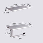 NEW Stainless Steel Toilet Paper Holder BathroomPaper Phone Holder Shelf Towel Roll shelf Accessories  Toilet Paper Holder with Phone Shelf Aluminum Bathroom Accessories Tissue Roll Dispenser Storage Rack Wall Mounted Modern Paper Towel Adapter Stevvex