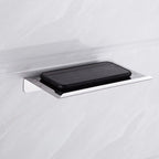 NEW Stainless Steel Toilet Paper Holder BathroomPaper Phone Holder Shelf Towel Roll shelf Accessories  Toilet Paper Holder with Phone Shelf Aluminum Bathroom Accessories Tissue Roll Dispenser Storage Rack Wall Mounted Modern Paper Towel Adapter Stevvex