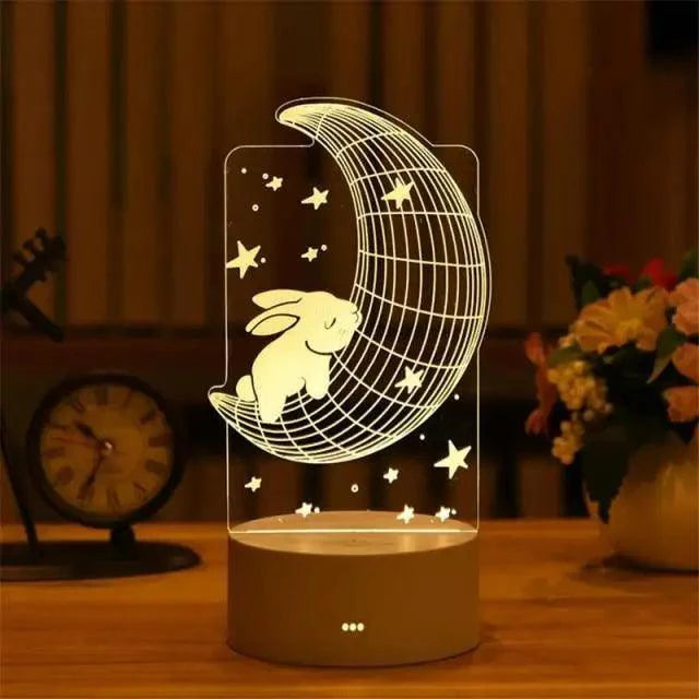 New Sterlling Romantic Love 3D Lamp Heart-shaped Balloon Acrylic LED Night Light Decorative Table Lamp Valentine's Day Sweetheart Wife's Gift Stevvex
