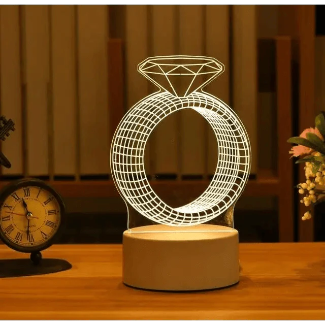 New Sterlling Romantic Love 3D Lamp Heart-shaped Balloon Acrylic LED Night Light Decorative Table Lamp Valentine's Day Sweetheart Wife's Gift Stevvex