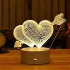 New Sterlling Romantic Love 3D Lamp Heart-shaped Balloon Acrylic LED Night Light Decorative Table Lamp Valentine's Day Sweetheart Wife's Gift Stevvex