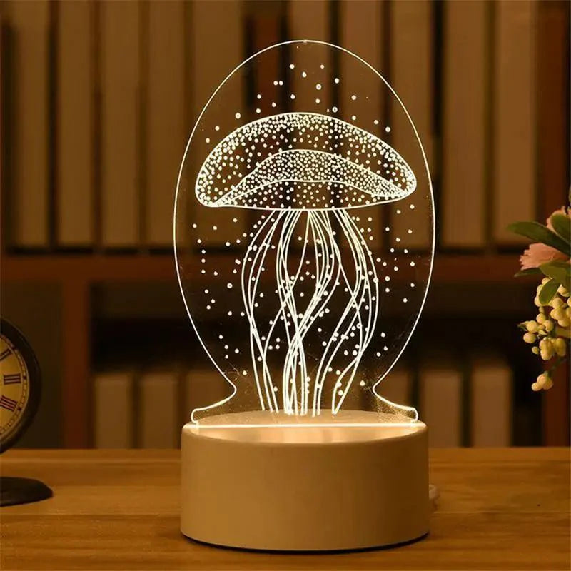New Sterlling Romantic Love 3D Lamp Heart-shaped Balloon Acrylic LED Night Light Decorative Table Lamp Valentine's Day Sweetheart Wife's Gift Stevvex