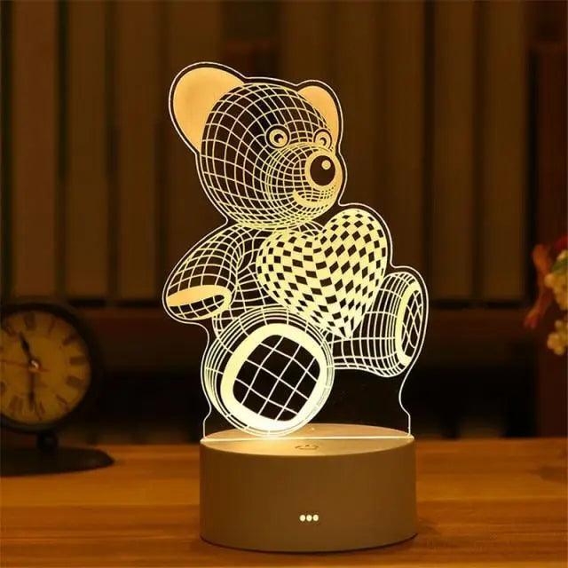 New Sterlling Romantic Love 3D Lamp Heart-shaped Balloon Acrylic LED Night Light Decorative Table Lamp Valentine's Day Sweetheart Wife's Gift Stevvex