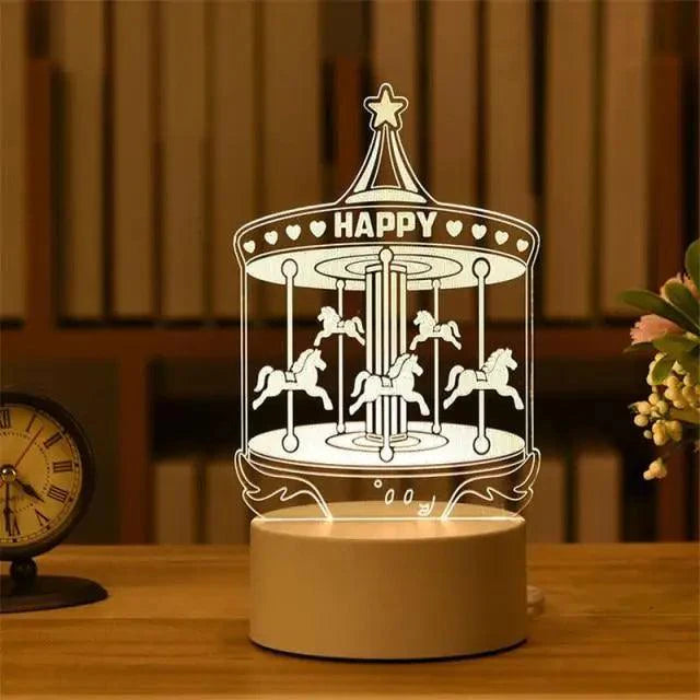 New Sterlling Romantic Love 3D Lamp Heart-shaped Balloon Acrylic LED Night Light Decorative Table Lamp Valentine's Day Sweetheart Wife's Gift Stevvex
