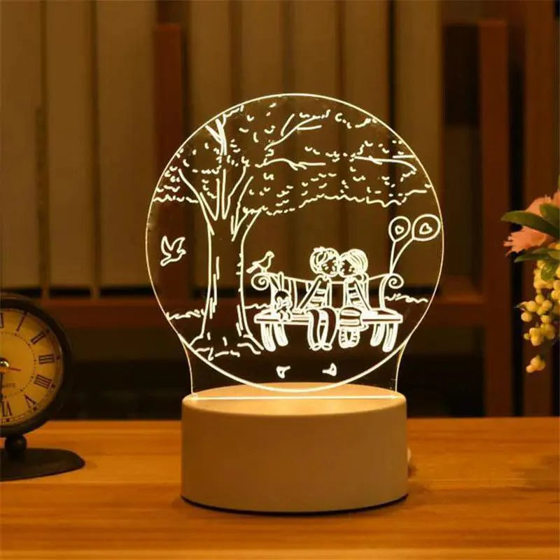 New Sterlling Romantic Love 3D Lamp Heart-shaped Balloon Acrylic LED Night Light Decorative Table Lamp Valentine's Day Sweetheart Wife's Gift Stevvex