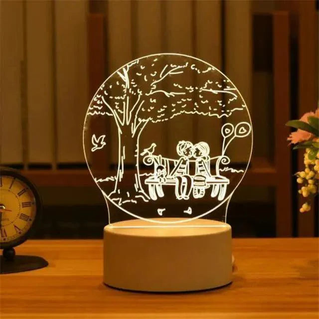 New Sterlling Romantic Love 3D Lamp Heart-shaped Balloon Acrylic LED Night Light Decorative Table Lamp Valentine's Day Sweetheart Wife's Gift Stevvex