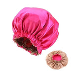 New Stunning Extra Large Satin Lined Bonnet Women Big Size Beauty Print Satin Silk Bonnet Sleep Night Cap Head Cover Bonnet Hat Stevvex