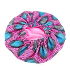 New Stunning Extra Large Satin Lined Bonnet Women Big Size Beauty Print Satin Silk Bonnet Sleep Night Cap Head Cover Bonnet Hat Stevvex