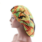 New Stunning Extra Large Satin Lined Bonnet Women Big Size Beauty Print Satin Silk Bonnet Sleep Night Cap Head Cover Bonnet Hat Stevvex